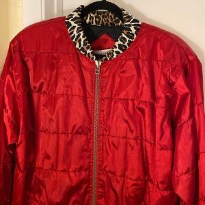 VINTAGE LAVON Quilted Shiny Puffer Bomber Jacket Size Medium